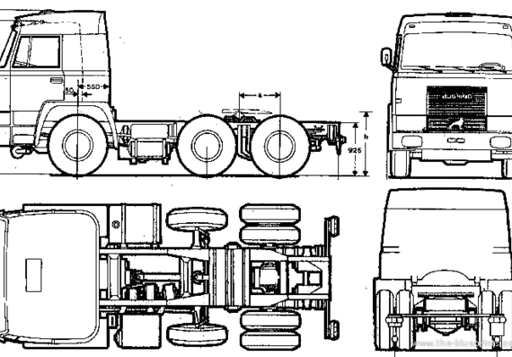 Bussing BS20 S2 6x4 truck - drawings, dimensions, figures