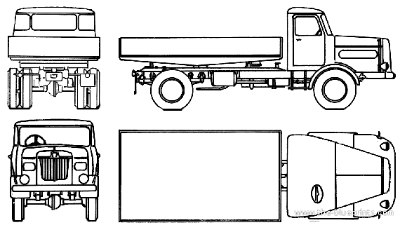 Грузовик Bussing LS77 (1960) - чертежи, габариты, рисунки