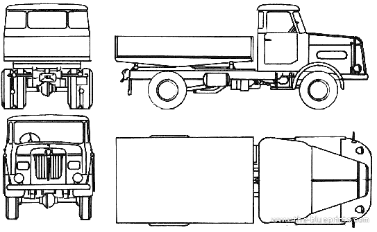 Грузовик Bussing SAK 4x4 (1970) - чертежи, габариты, рисунки