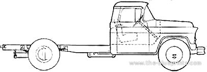 Грузовик Chevrolet 4400 Chassis Truck (1956) - чертежи, габариты, рисунки