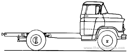 Грузовик Chevrolet 5703H (1958) - чертежи, габариты, рисунки