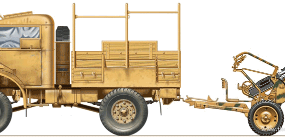 Chevrolet CMP 15cwt 4x2 + Breda 20-65 truck - drawings, dimensions, figures