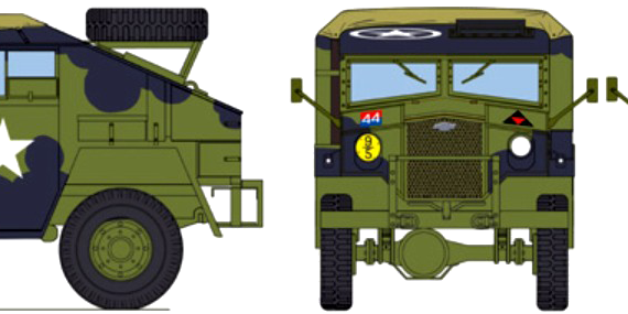 Грузовик Chevrolet CMP CGT 8440 Field Artillery Tractor - чертежи, габариты, рисунки