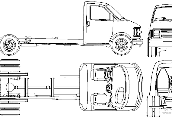 Грузовик Chevrolet Express Truck - чертежи, габариты, рисунки