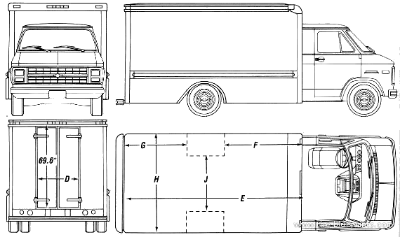 Chevrolet Hi-Cube Van truck (1990) - drawings, dimensions, pictures