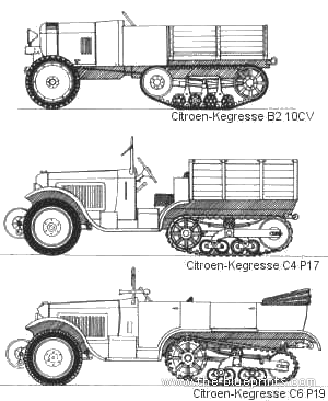 Citroen-Kegresse truck - drawings, dimensions, pictures