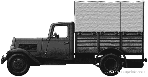 Citroen 23 Mle truck (1936) - drawings, dimensions, pictures
