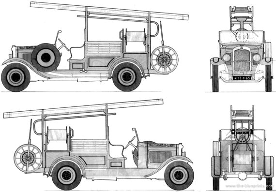 Citroen C4 Pompier truck (1930) - drawings, dimensions, pictures