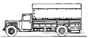 Грузовик Citroen Type 45 Truck - чертежи, габариты, рисунки