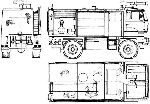 Грузовик DAF 3300 DKX Fire Truck (1986) - чертежи, габариты, рисунки