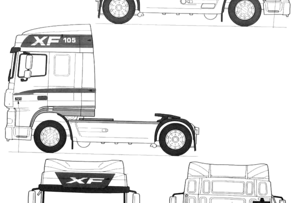 Грузовик DAF XF105 - чертежи, габариты, рисунки