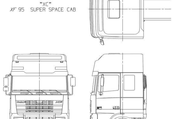 Грузовик DAF XF Super Space Cab 530 - чертежи, габариты, рисунки