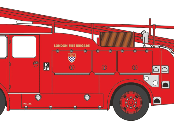 Dennis F106 Rear Pump Fire Engine truck - drawings, dimensions, pictures
