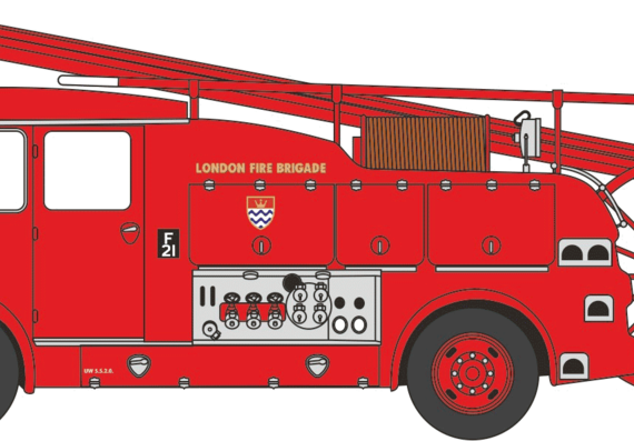 Грузовик Dennis F106 Side Pump Fire Engine - чертежи, габариты, рисунки