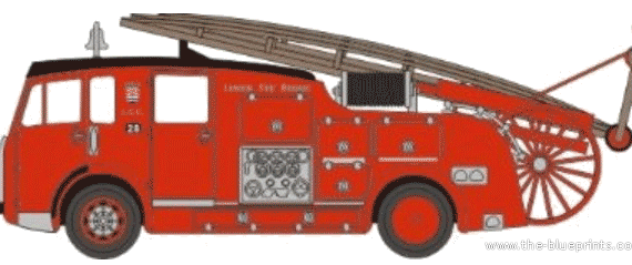 Грузовик Dennis F12 Fire Engine - чертежи, габариты, рисунки