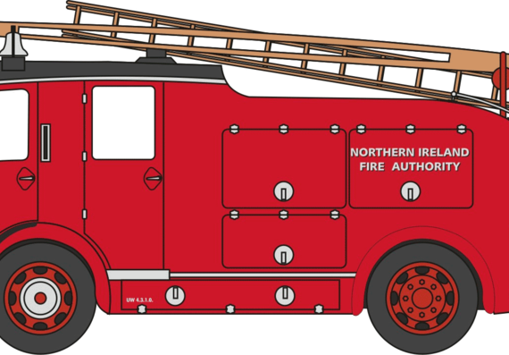 Грузовик Dennis F8 Fire Engine - чертежи, габариты, рисунки