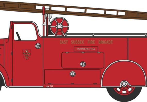 Грузовик Dennis Light 4 Fire Engine - чертежи, габариты, рисунки