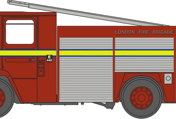 Грузовик Dennis RS Fire Engine - чертежи, габариты, рисунки