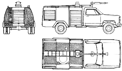 Грузовик Dodge D-200 Fire Truck (1983) - чертежи, габариты, рисунки