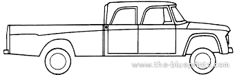 Грузовик Dodge D200 Crew Cab 4x4 (1970) - чертежи, габариты, рисунки