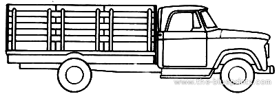 Грузовик Dodge D300 Stake Truck (1970) - чертежи, габариты, рисунки