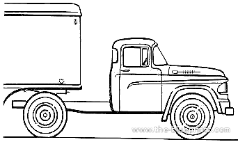 Грузовик Dodge D700 Tractor (1959) - чертежи, габариты, рисунки