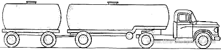 Dodge D700 Trailer truck (1959) - drawings, dimensions, pictures