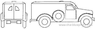 Грузовик Dodge WC-54 Ambulance - чертежи, габариты, рисунки