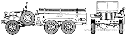 Грузовик Dodge WC-62 6x4 - чертежи, габариты, рисунки