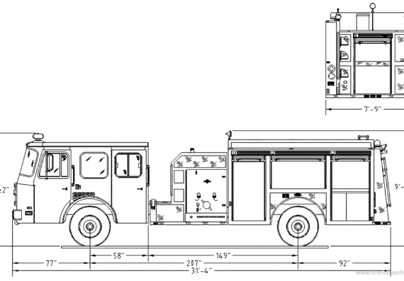 E-One Tradition Series Pumper Engine Truck - Drawings, Dimensions, Drawings