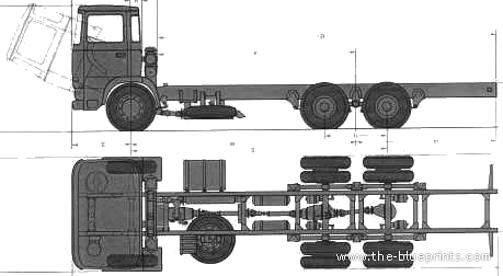 Грузовик ERF B-Series Rigid 3-axle - чертежи, габариты, рисунки