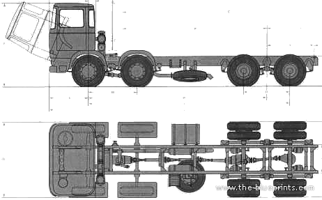 Грузовик ERF B-Series Rigid 4-axle - чертежи, габариты, рисунки
