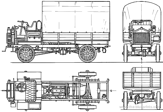 Truck FWD 3ton (1917) - drawings, dimensions, pictures