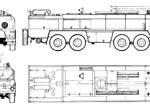 Грузовик Faun 4-Archer Fire Truck (1979) - чертежи, габариты, рисунки