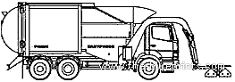 Грузовик Faun Easypress Dump Truck (2006) - чертежи, габариты, рисунки