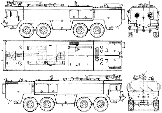 Грузовик Faun FL 40.30x2-48v 8x8 Flugfeld Fire Truck (1978) - чертежи, габариты, рисунки