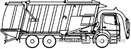 Грузовик Faun Frontpress Dump Truck (2006) - чертежи, габариты, рисунки