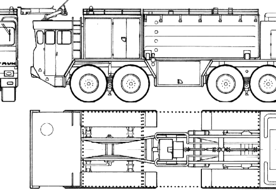 Грузовик Faun LF 1410 52v 8x8 Fire Truck (1976) - чертежи, габариты, рисунки