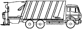 Грузовик Faun Selectapress Dump Truck (2006) - чертежи, габариты, рисунки