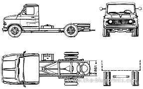 Грузовик Fiat 616 N2 (1970) - чертежи, габариты, рисунки