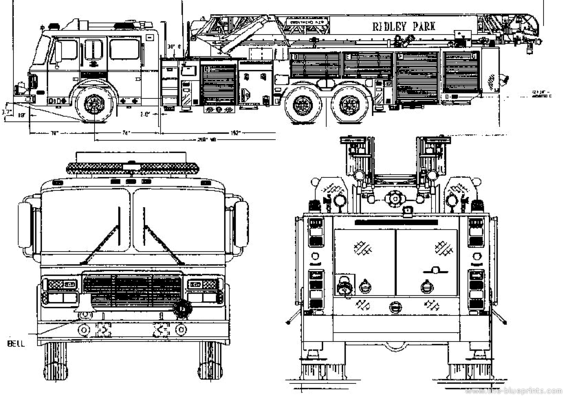 Грузовик Fire Truck - чертежи, габариты, рисунки