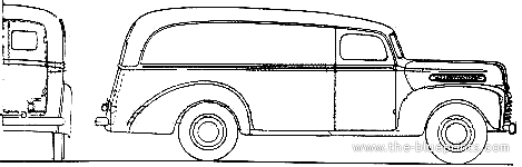 Грузовик Ford 1-ton Panel Van (1946) - чертежи, габариты, рисунки