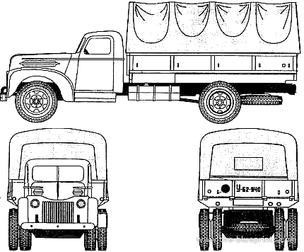 Грузовик Ford 6 2.5 t Truck (1943) - чертежи, габариты, рисунки