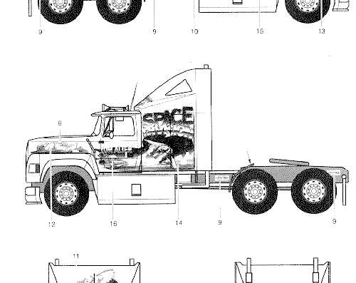 Ford Aeromax 106 truck - drawings, dimensions, pictures