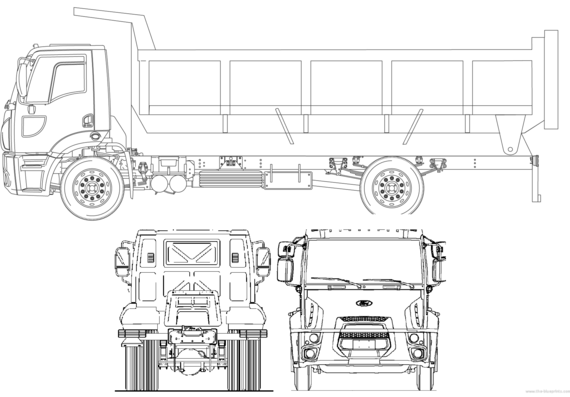 Грузовик Ford BR Cargo 1723 Dump (2012) - чертежи, габариты, рисунки