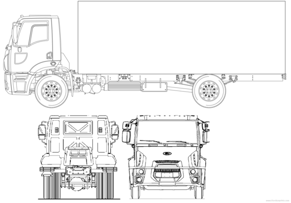 Грузовик Ford BR Cargo 1723 Platform (2012) - чертежи, габариты, рисунки