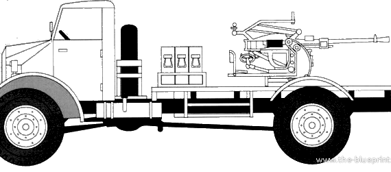 Грузовик Ford CMP 60L + 20mm Breda - чертежи, габариты, рисунки