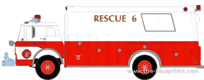 Грузовик Ford C Rescue Truck - чертежи, габариты, рисунки