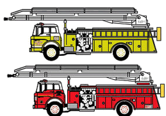Ford C Telesquirt Ladder truck - drawings, dimensions, pictures