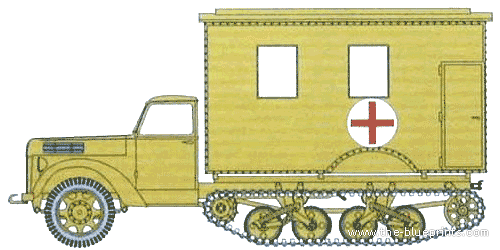 Ford D V3000S Maultier Ambulance truck - drawings, dimensions, pictures
